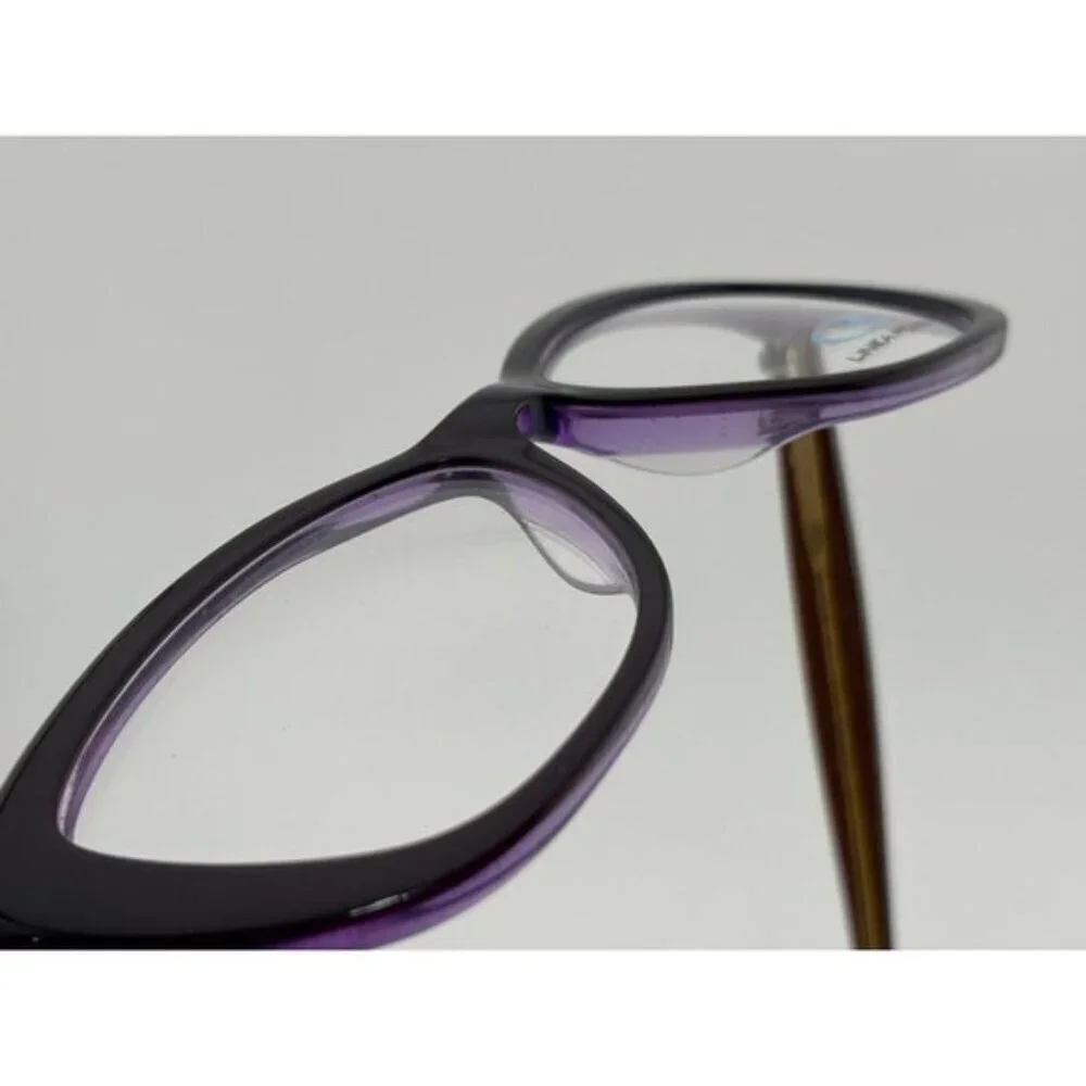 LINEA ROMA - CLASS 317 C3 51-15-140 Black, Purple, Brown Acetate Glasses Frames - Picture 4 of 7